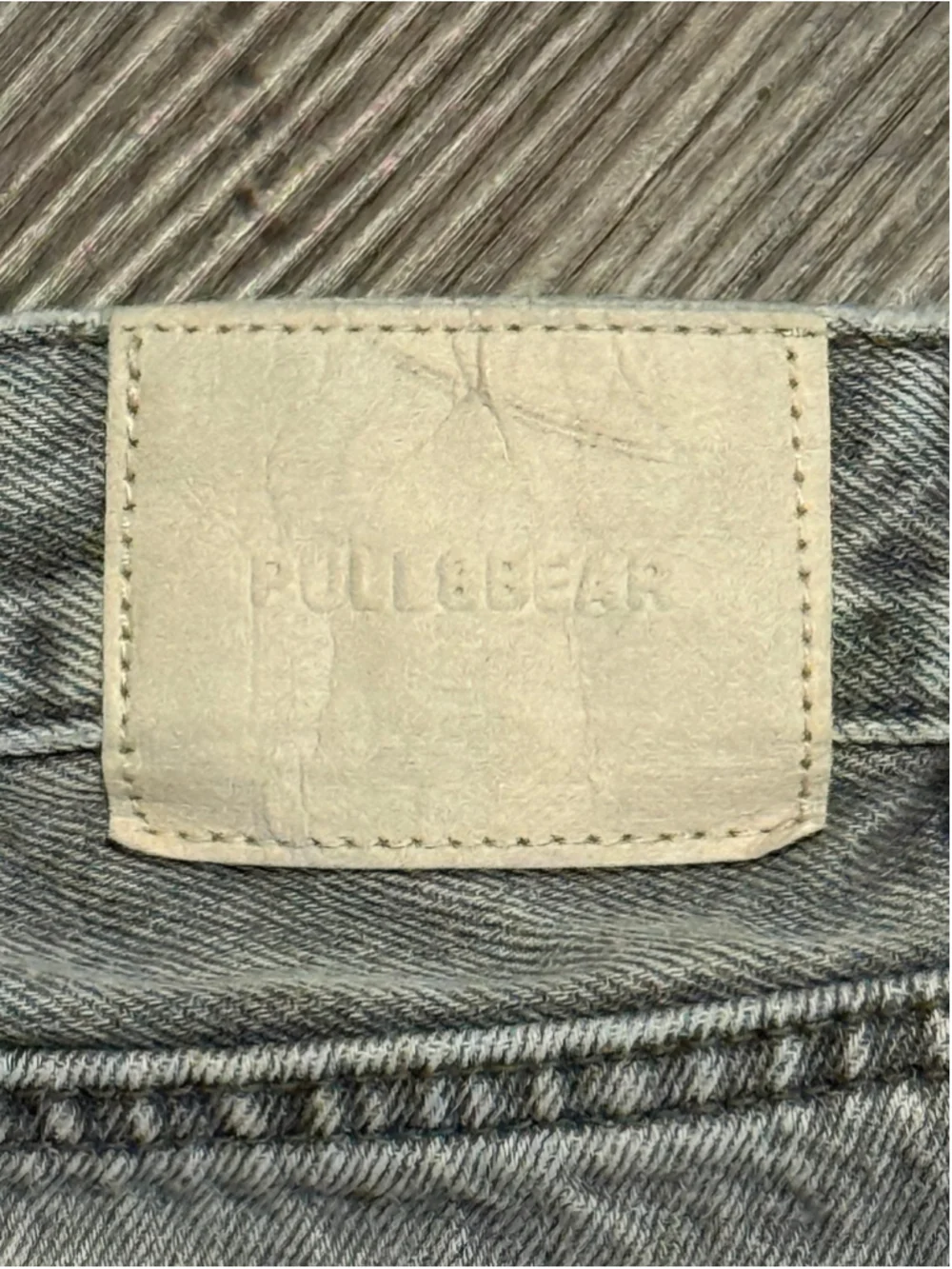 Pull & Bear Women's Acid Wash Gray Straight Leg Raw Hem High Rise Sz 2 - Picture 10 of 10